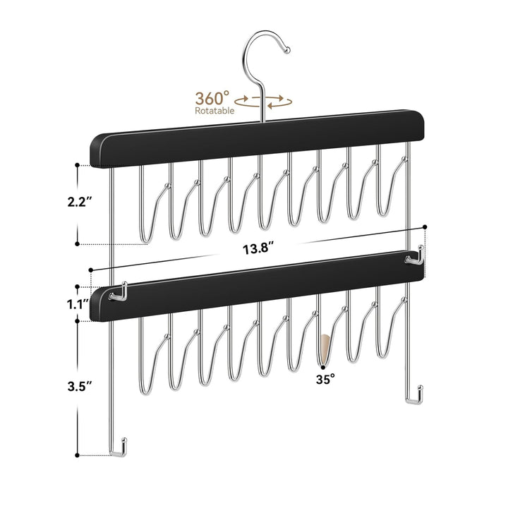 2 Pack Hair Extension Holder & Hanger – Braiding Rack Stackable Hair Extension Storage Rack for Styling, Rotatable Wig Organizer Stand for Wigs, Hairpieces, Clip/Tape Ins and Accessories