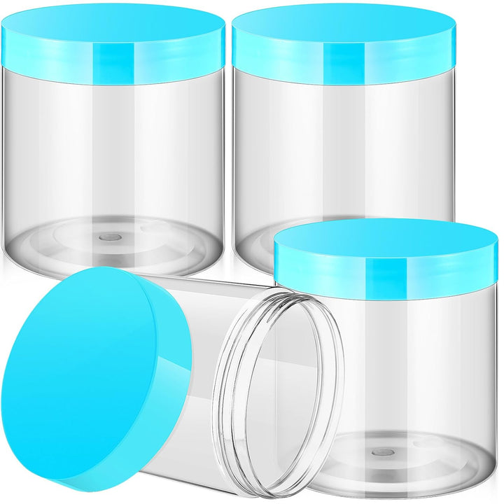 4 Pieces round Wide-Mouth Leak Proof Plastic Container Jars with Lids for Travel Storage Makeup Beauty Products Face Creams Oils Salves Ointments DIY Making(1 Ounce,White)