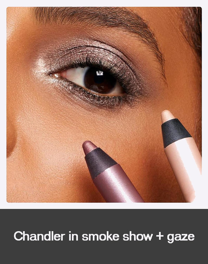 Mitlume Perfect Color Duo-Shadow Liner 2-In-1 Eyeliner & Eyeshadow - Taileden Shadow Liner Duo Plum Eyeshadow Stick - 2-Piece Smolder Stick Set to Make Your Light Eyes Pop (Smokeshow + Gaze)