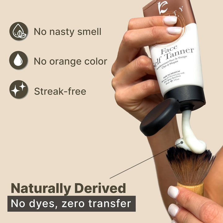 USA Made with Natural & Organic Ingredients Face Tanner - Face Self Tanning Lotion, Non Toxic Self Tanner for Face, Gradual Tan Lotion, Sunless Moisturizer for Fake Tan for Women & Men