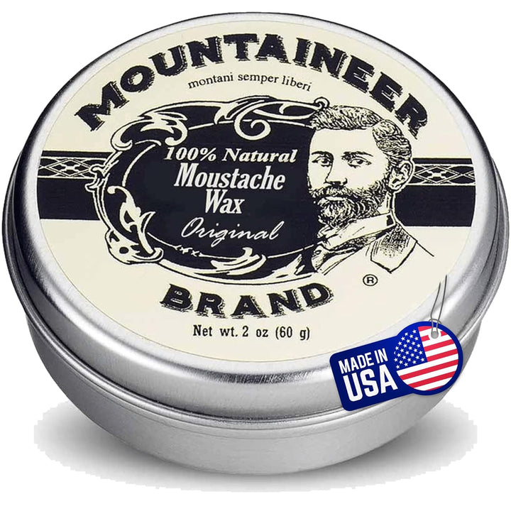 Unscented Natural Mustache Wax | Strong and Extra Firm Hold | Made in West Virginia | Smooths, Conditons, Styles | Organic Moustache Balm | 2Oz