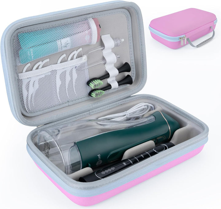 Portable Water Flosser Travel Case, Oral Irrigator Organizer, Sturdy EVA Case for Flosser, Electric Toothbrush, Toothpaste and Accessories - Black