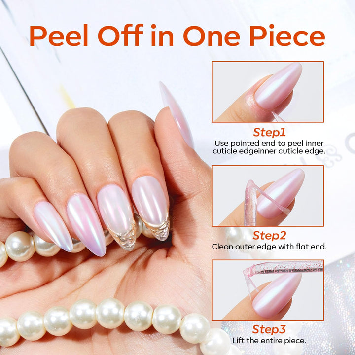 Top Coat Gel Polish Liquid Latex for Nails, 15 Ml Peel off Nail Polish Barrier with Stick, Fast Dry Cuticle Guard, Protector for Fingers