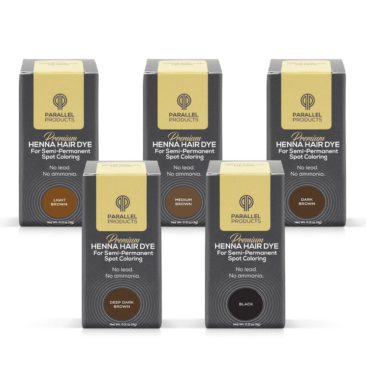 Spot Color Henna Kit - Henna Hair Dye - 3 Grams - Tint for Professional Spot Coloring - with Mixing Dish - Covers Grey Hair - Root Touch up (Dark Brown)