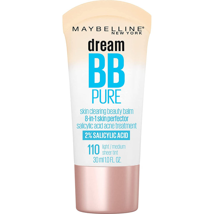 Dream Pure Skin Clearing BB Cream, 8-In-1 Skin Perfecting Beauty Balm with 2% Salicylic Acid, Sheer Tint Coverage, Oil-Free, Light/Medium, 1 Count