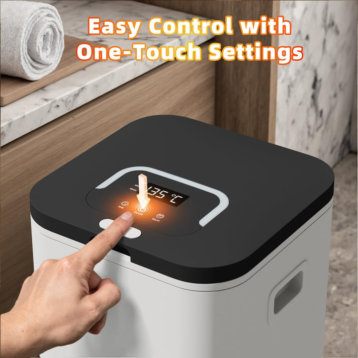 Large Towel Warmer Bucket with Rapid Heating & Timer, Fits 2 X 40"X70" Towels, One-Touch Control, LCD Display, Child Lock, Aromatherapy Box – Fireproof, ETL & FCC Certified for Bathroom, Spa, Home Use