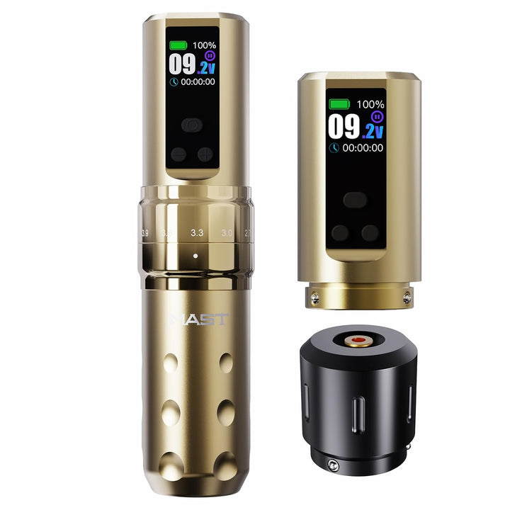 Mast Fold2 Pro Tattoo Gun, Wireless Rotary Tattoo Pen Machine, Real 7 Strokes Length, 2 Batteries 2,000Mah Power Supply Extra Battery, Mcore Tattoo Motor P-076