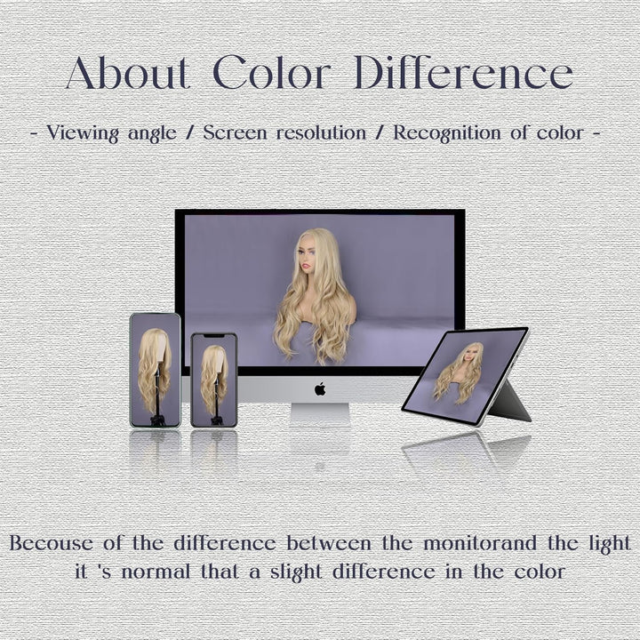 Mixed Blonde Long Wave Wig for Women -26Inch Middle Part Long Curly Wig Heat Resistant Synthetic Hair Looking Natural, Fiber Wig for Daily Party Use