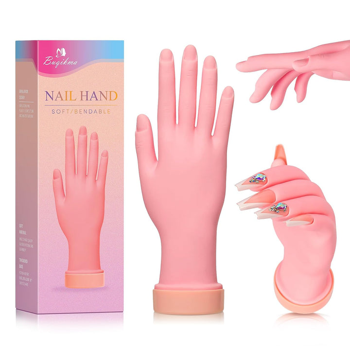 Nail Practice Hand for Acrylic Nails, Mannequin Hand for Nails Practice, Flexible Bendable Fake Hand Manicure Nail Practice Hand 1Pcs