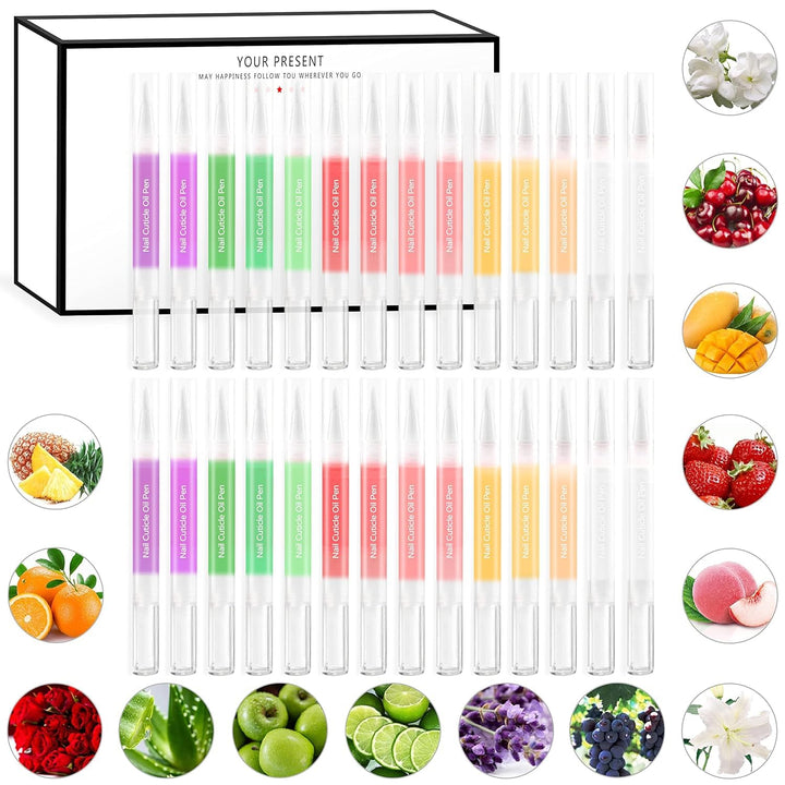 6Pcs Nail Cuticle Oils Nail Nutrition Oil Pen Nail Nourishment Pens 6 Smell Cuticle Revitalizer for Agnail Nourish Skin Nail Care (6Pcs)