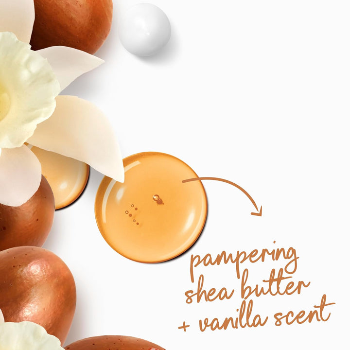 Body Wash with Pump Pamper Shea Butter & Vanilla for 24Hr Lotion-Soft Skin Moisturizing Skin Cleanser with No Sulfates No Parabens 30.6 Oz