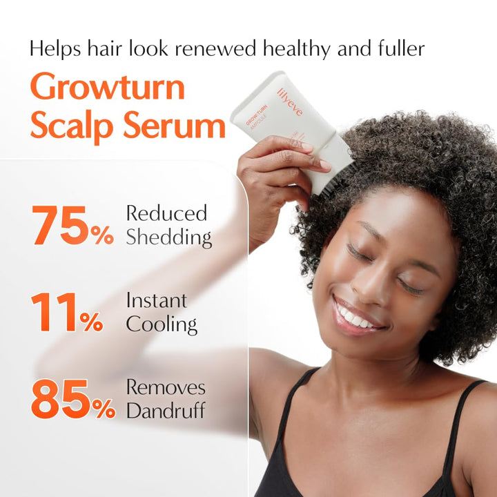 Growturn Hair Growth Serum with Built in Brush for Hair Growth & Thickening | Treatment for Thinning Hair, Hair Loss | Low Irritation, Fragrance-Free, Sulfate & Paraben-Free, 3.38 Fl. Oz. (Pack of 1)