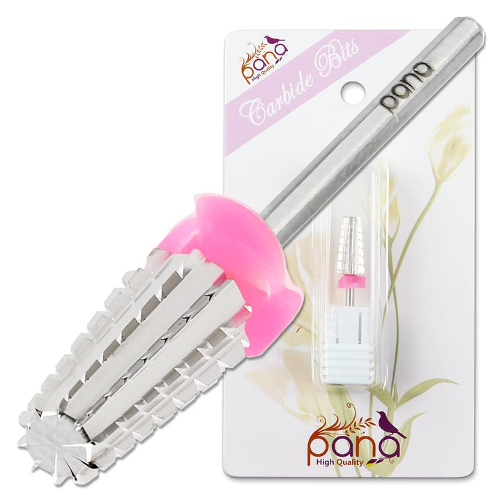 Nail Carbide 5 in 1 Bit - Two Way Rotate Use for Both Left and Right Handed - Fast Remove Acrylic or Hard Gel - 3/32" Shank - Manicure, Nail Art, Drill Machine (Fine - F, Silver)