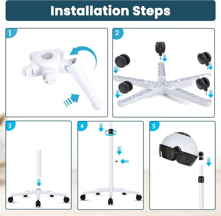 Hooded Hair Dryer, Professional Hood Dryer on Wheels, Sit under Dryer, Standing Hair Dryer, White