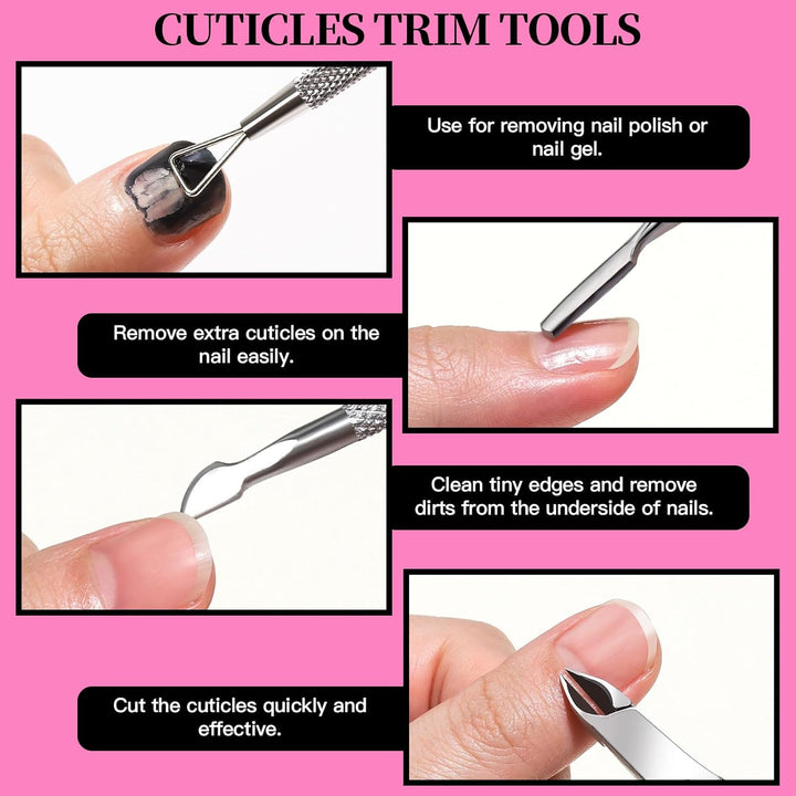 Nail Care Kit, Nail Files 100/180, Nail Tools, Nail Buffer Block, Cuticle Nippers, Cuticle Trimmer, Cuticle Pusher, Nail Kit, Pedicure & Manicure Tools, Nail Prep Kit, Manicure Kit for Women