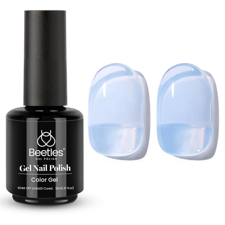 Beetles White Gel Nail Polish Black Gel Polish Kit 2 Pcs 15Ml Black and White Polish French Nails Soak off Led Nails Art Manicure Salon Diy at Home