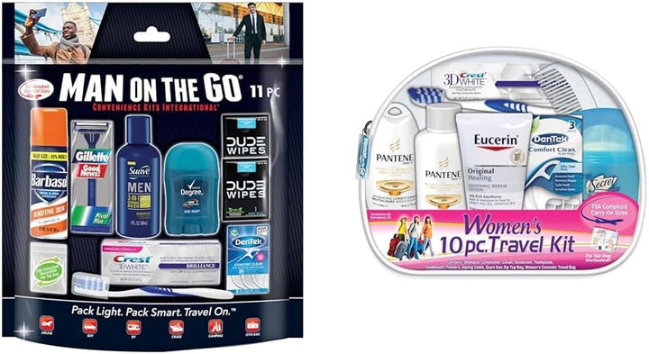 Men’S 11 Piece Kit with Oral Care and Grooming Essentials, Featuring: Travel Size Products, Blue