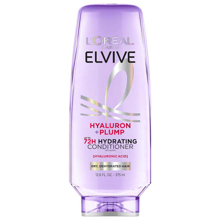 Elvive Hyaluron Plump Hydrating Conditioner for Dehydrated, Dry Hair Infused with Hyaluronic Acid Care Complex, Paraben-Free, 12.6 Fl Oz