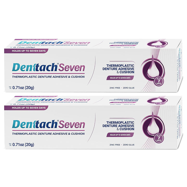 Seven Denture Adhesive, Thermoplastic Denture Adhesive, Cushion, Reliner for Upper and Lower Dentures, Comfortable, Secure Denture Grip for up to 7 Days, Non Glue, Zinc Free