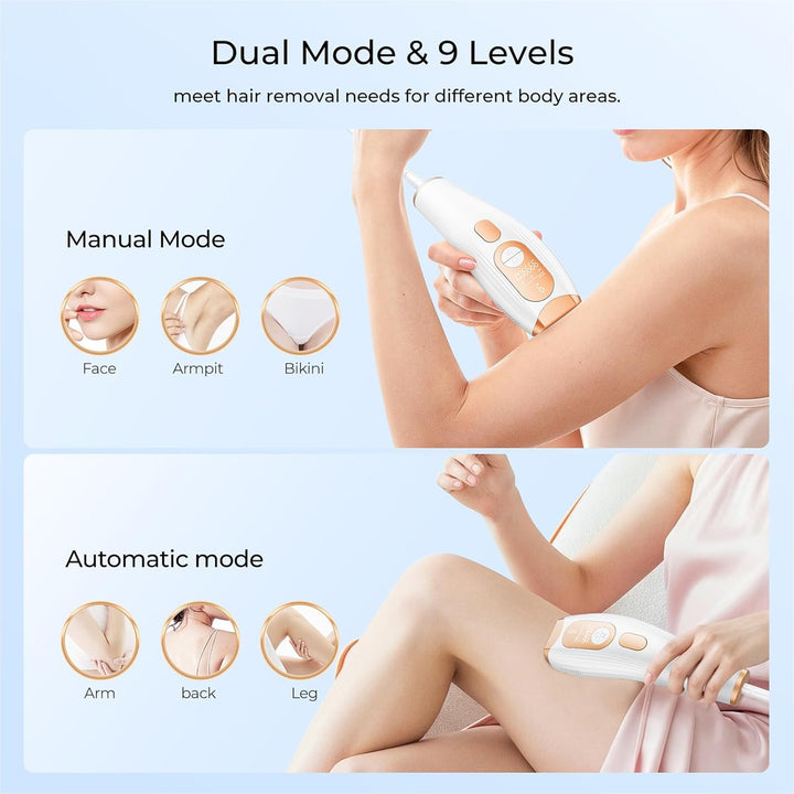 Laser Hair Removal, IPL Laser Hair Removal for Women and Men Permanent, Hair Removal Device with 3.0 IPL Red Light Wave, Home Laser Hair Removal Device for Facial Legs Armpits Bikini Body Use