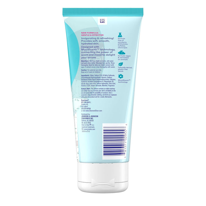 Deep Action Exfoliating Facial Cleanser, Scrub & Face Wash, Pro-Vitamin B5, Lactic & Glycolic Acids, Oil-Free Gentle Daily Exfoliator for Soft, Smooth, Hydrated Skin, Vegan, 7 Fl Oz Tube