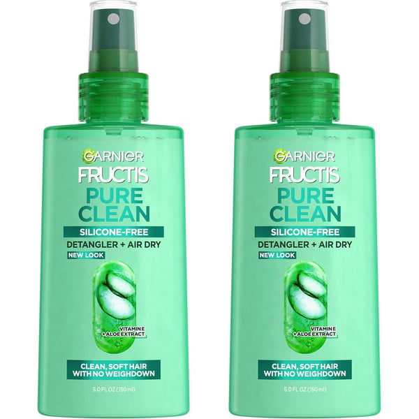 Fructis Pure Clean Detangler + Air Dry Spray, 5.0 Fl Oz, 2 Count (Packaging May Vary)