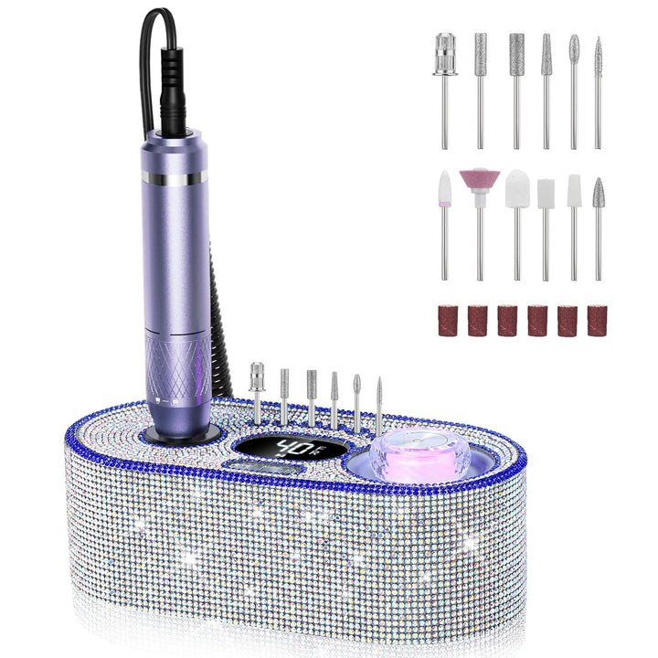 40000RPM Electric Nail File Drill Professional Kit, Drill Machine with LCD Display, Manicure Pedicure Polishing Acrylic Gel Nail Grinder for Salon, Home Use