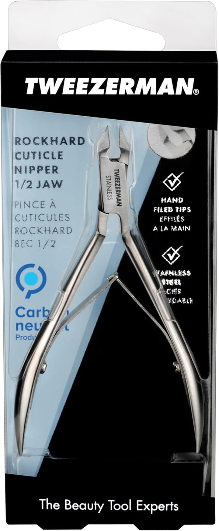 Rockhard Stainless Steel Cuticle Nipper, 1/2 Jaw