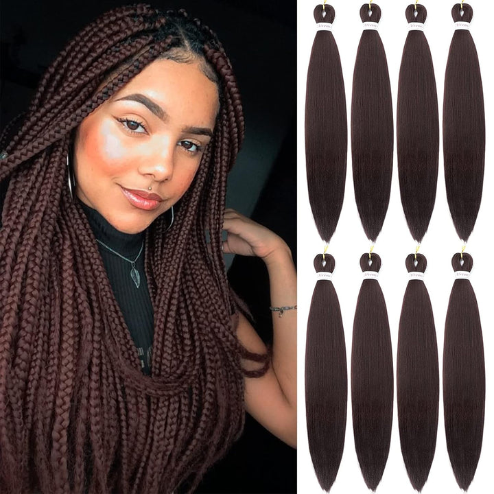 Purple Braiding Hair Pre Stretched Long Braid 30 Inch 2 Packs Professional Braiding Hair Extensions Synthetic Crochet Twist Braids (30 Inch, Purple)