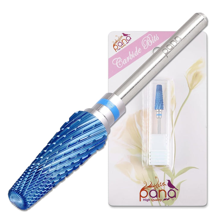 Nail Carbide 5 in 1 Bit - Two Way Rotate Use for Both Left and Right Handed - Fast Remove Acrylic or Hard Gel - 3/32" Shank - Manicure, Nail Art, Drill Machine (Fine - F, Silver)