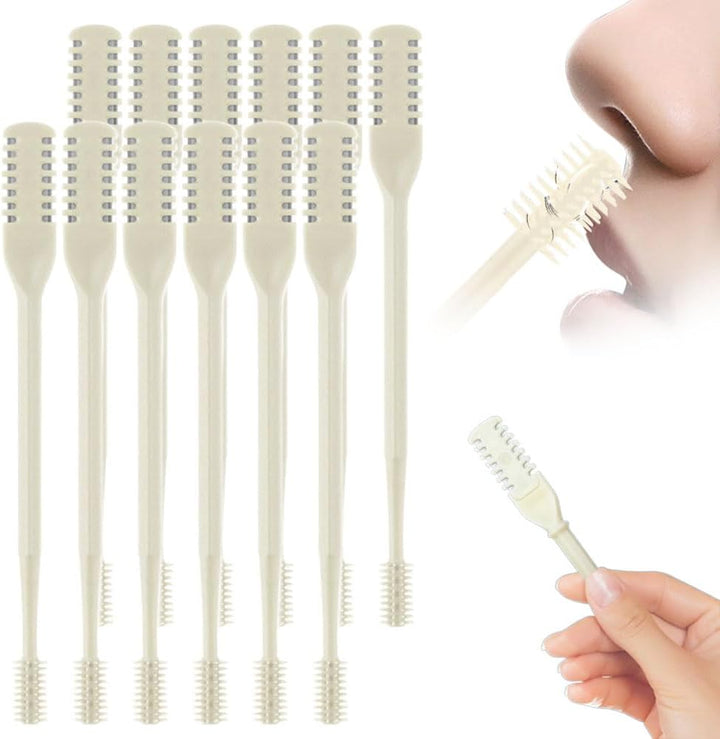 2-In-1 Nasal Hair Cutter, 2025 New Double Sided Nose Hair Knife, Portable Nostril Hair Remover Tool, 360° Rotating Nose Hair Trimmer with Ear Picker for Women and Men (Blue, 3 PCS)