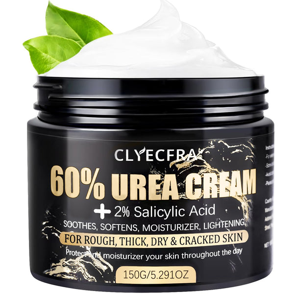 60% Urea Cream with 2% Salicylic Acid, Urea Cream 60 Percent for Feet & Hands- Maximum Strength Moisturizer for Rough, Dry, Thick & Cracked Skin, Callus Remover, Deep Hydration, 150G