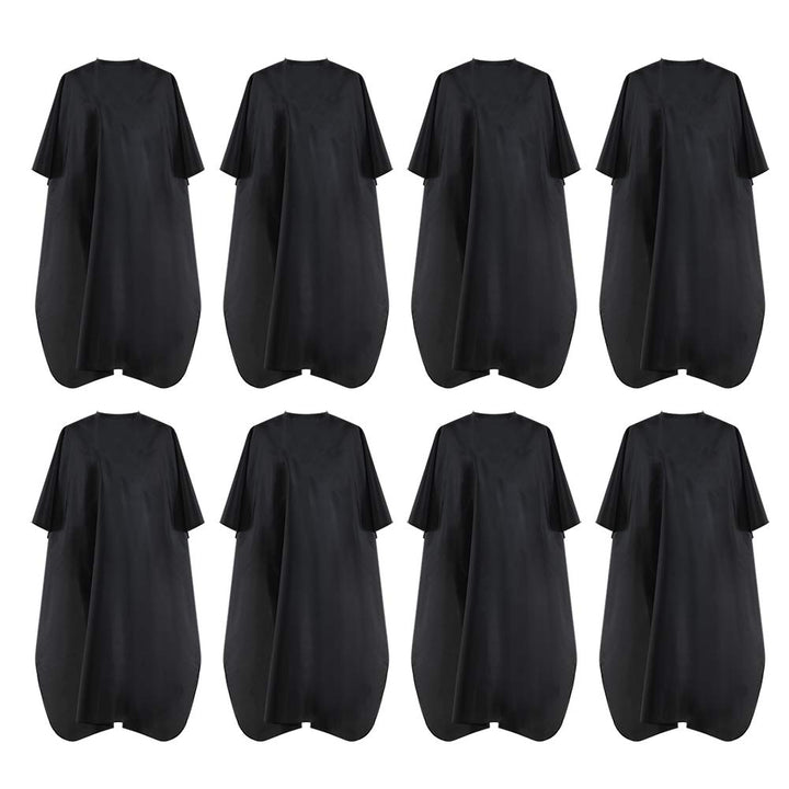 Black Waterproof Hair Salon Cape Professional Barber Cape with Metal Snap Closure Hair Cutting Cape (Black-5 Pack)