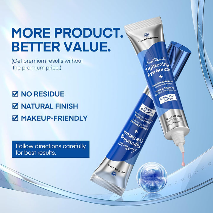 Instant under Eye Lift Serum - Reduces Eye Bags, Wrinkles, Puffy Eyes, Dark Circles & Crow’S Feet in Minutes - Advanced Firming Polysaccharide Formula for Mature Skin - 20 Ml