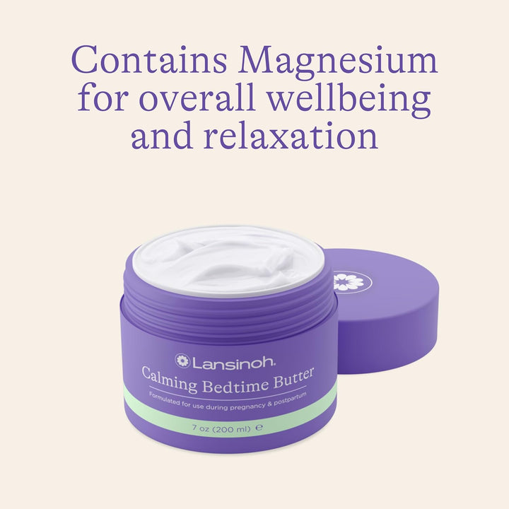 Magnesium Bedtime Butter Body Lotion for Pregnant Moms, Calm Magnesium Lotion for Aching Muscles, Lotion for Women & Soothing Massage, Promote Relaxation, Help Ease Cramps, 7 Oz.