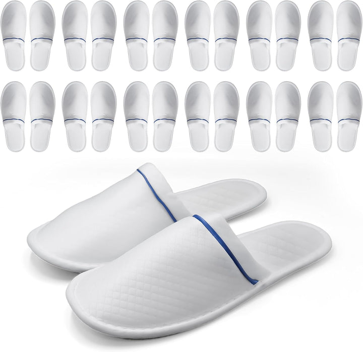 Spa Slippers 6-12 Pairs, Unisex Disposable Slippers Closed Toe Washable, Reusable, Bridal, Indoor, House, Bathroom, Bedroom, Hotel, for Guest