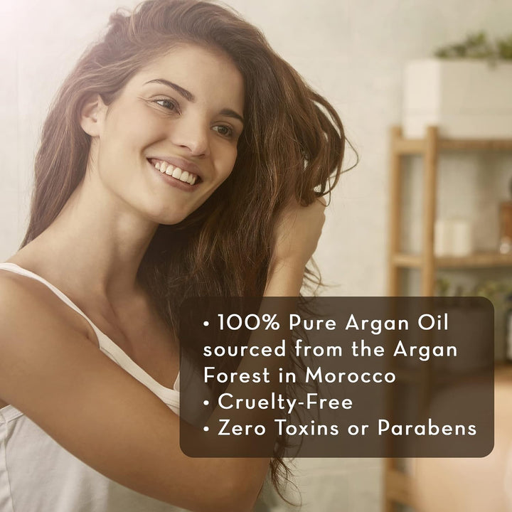 Argan Oil for Skin and Face, 4 Fl Oz - Cold Pressed, Light, Pure Argan Oil for Hair - Aceite De Argan