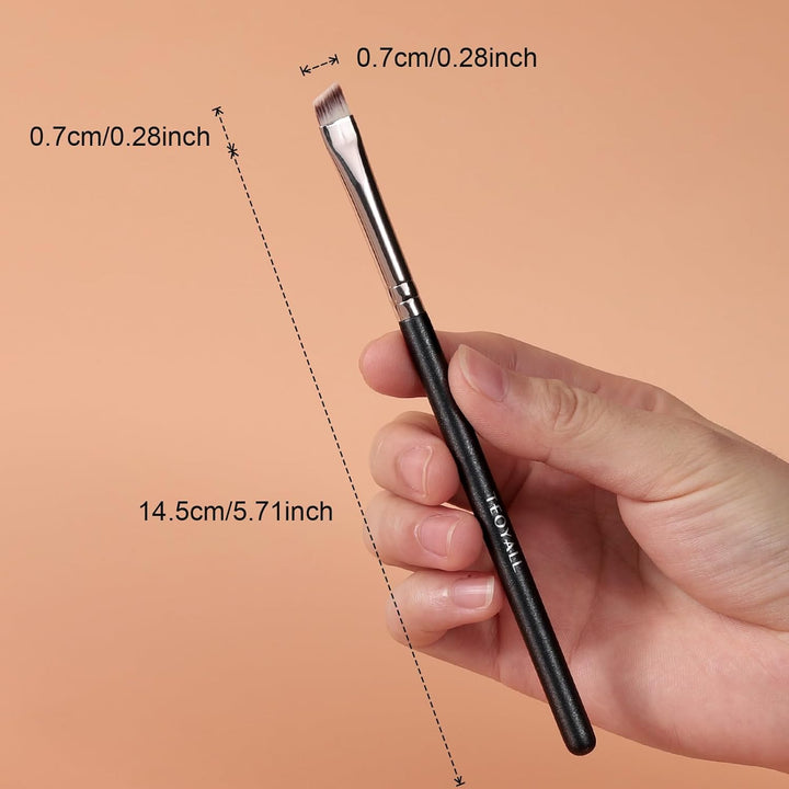 Flat Angled Eyeliner Brush, Soft Thin Slanted Synthetic Bristles Precision Eyebrow Brush for Brow Powder Gel Eye Liner