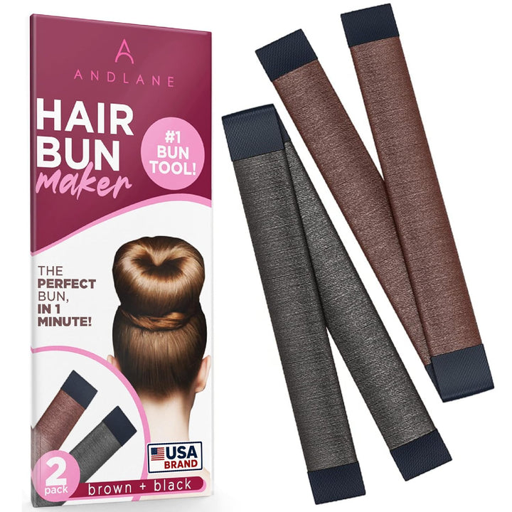 Women'S Hair Bun Maker French Twist Hair Fold Wrap Snap by  (1 Brown, 1 Light Brown)