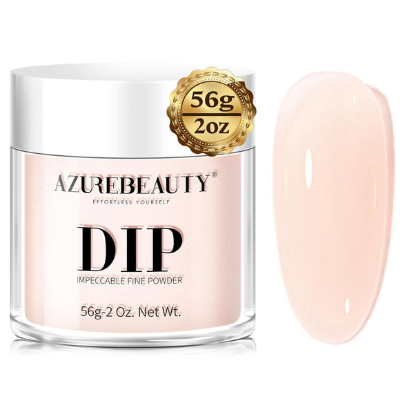 Translucent Dip Powder - Nail Bed Color 2Oz/56G, Sheer Nude Semi-Transparent Clear Soft Peach Pink Dipping Powder Crystal Natural Nail Art Starter Manicure Salon DIY Home for Starter Gift