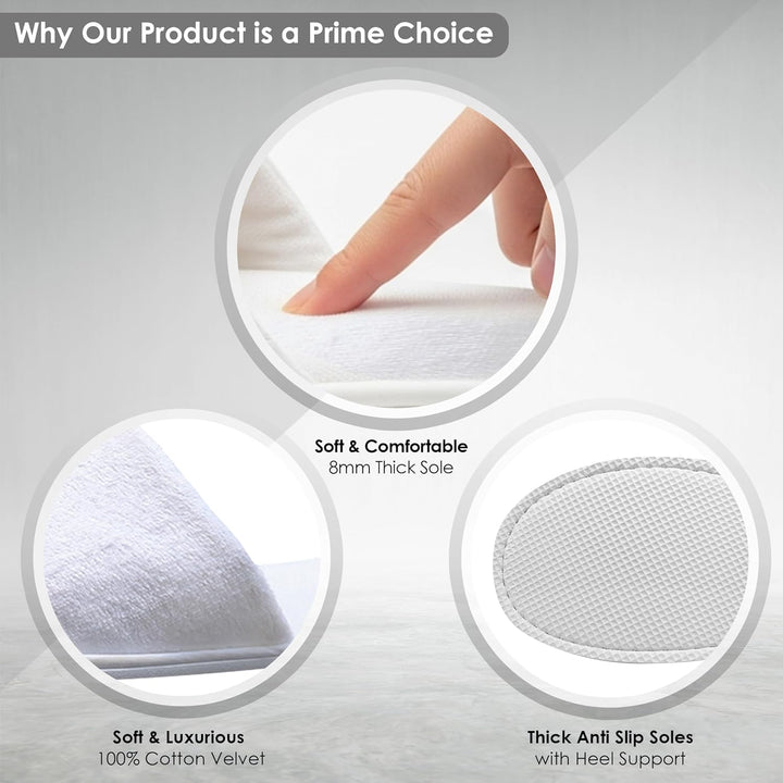 Spa Slippers 6-12 Pairs, Unisex Disposable Slippers Closed Toe Washable, Reusable, Bridal, Indoor, House, Bathroom, Bedroom, Hotel, for Guest