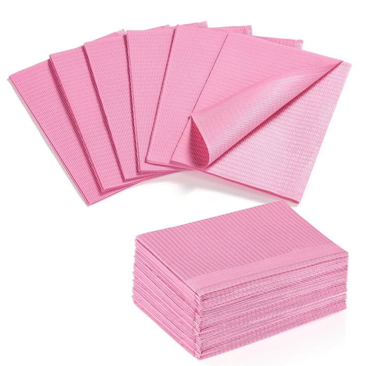 Disposable Nail Mats: 50Pcs Pink Fordable Nail Paper Towels for Table Acrylic Nail Practice Sheet 3 Ply Waterproof Nail Art Table Mats Clean Pads for Salon Manicure Tattoo