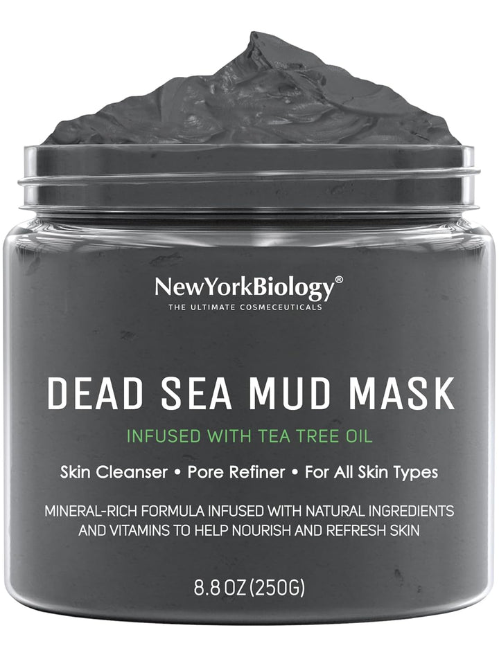 New York Biology Dead Sea Mud Mask for Face and Body | Spa Quality Pore Refiner for Oily Skin | Natural Skincare for Women & Men | Tighten Skin for a Healthier Complexion | 8.8 Oz