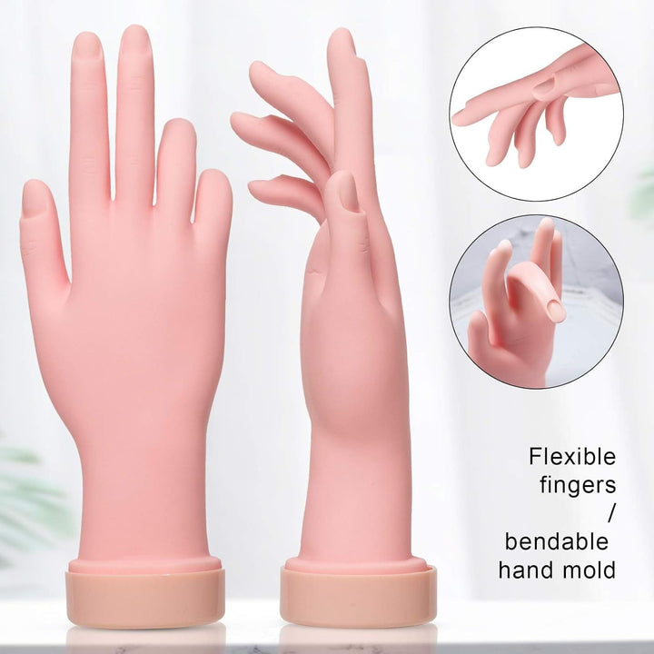 Nail Trainning Hand Flexible Soft Practice Plastic Mannequin Hand Nails Tips Art Trainer Manicure Practice Hand Tool