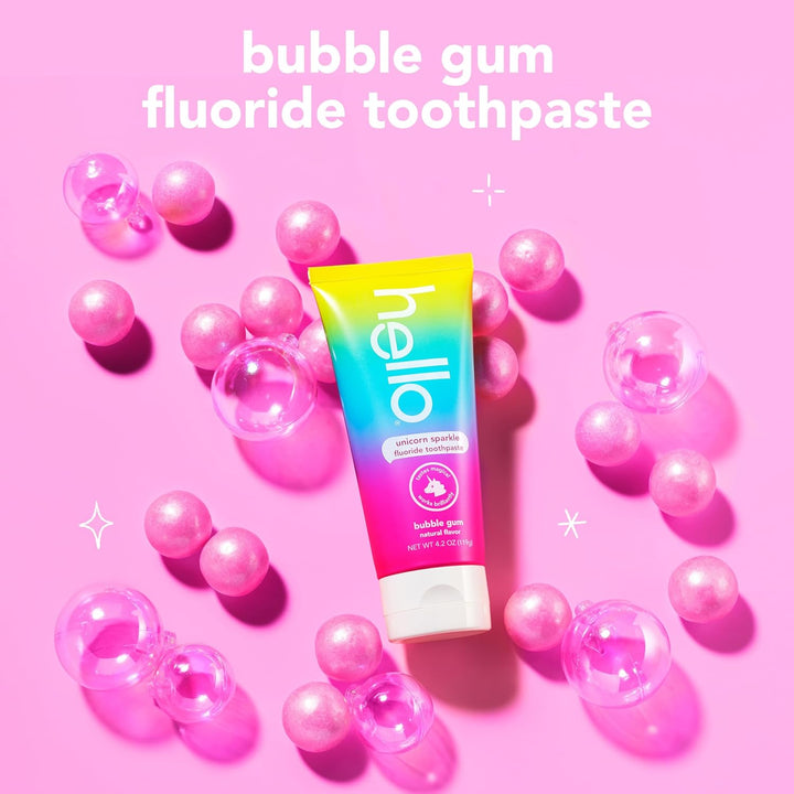 Unicorn Sparkle Kids Toothpaste with Fluoride, Bubble Gum Toothpaste, 4.2 Oz Tube (Pack of 3)
