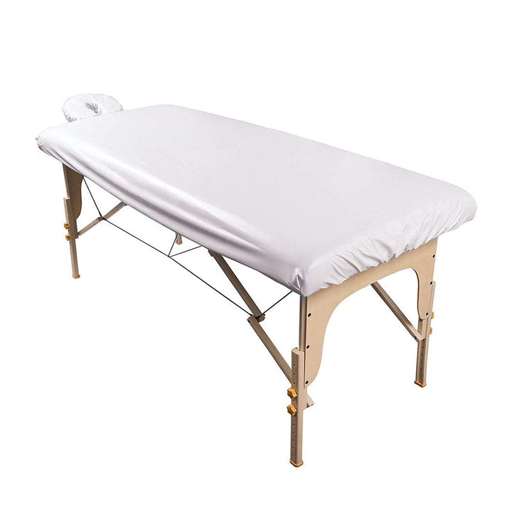 Waterproof Massage Table Cover, Protective Spa Treatment Sheet Set for Massage Tables, Machine Washable, Includes Massage Fitted Sheet and Face Rest Cover, Natural
