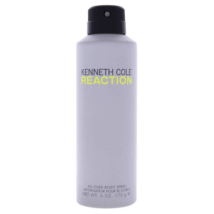 Kenneth Cole Reaction All over Body Spray for Men, Notes of Juicy Lime, Crisp Green Apple, Patchouli, Citrus Green Woody Fragrance, Fresh & Energetic Scent, 6 Oz
