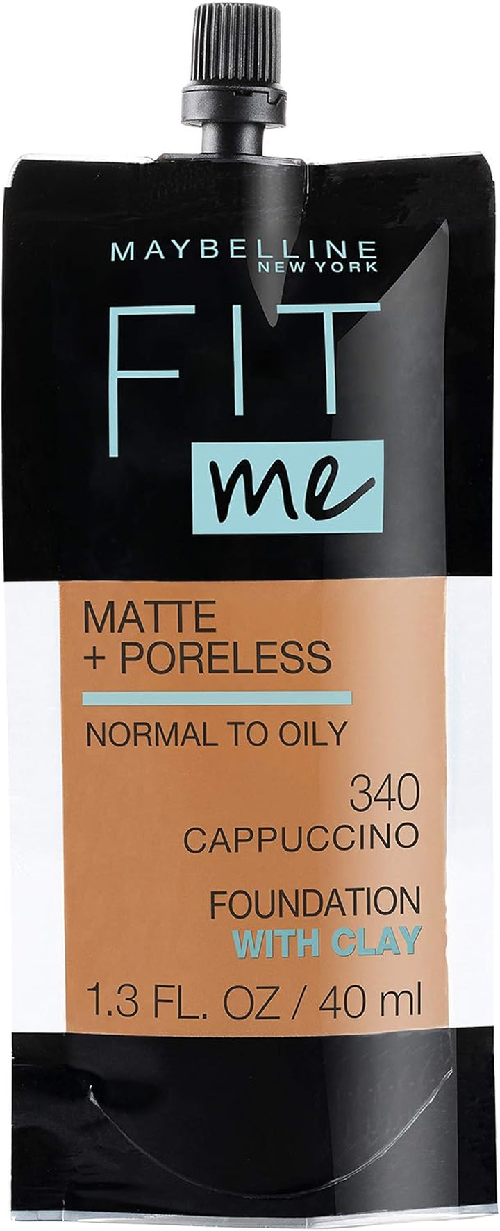Fit Me Matte + Poreless Liquid Oil-Free Foundation Makeup, Classic Ivory, 1 Count (Packaging May Vary)