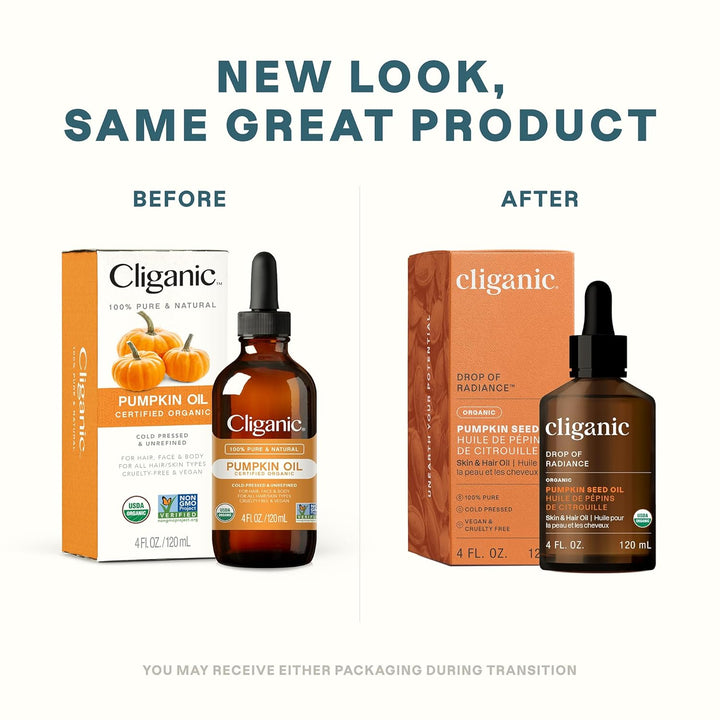 Organic Pumpkin Seed Oil, 100% Pure - for Face & Hair | Natural Cold Pressed Unrefined (Packaging May Vary)