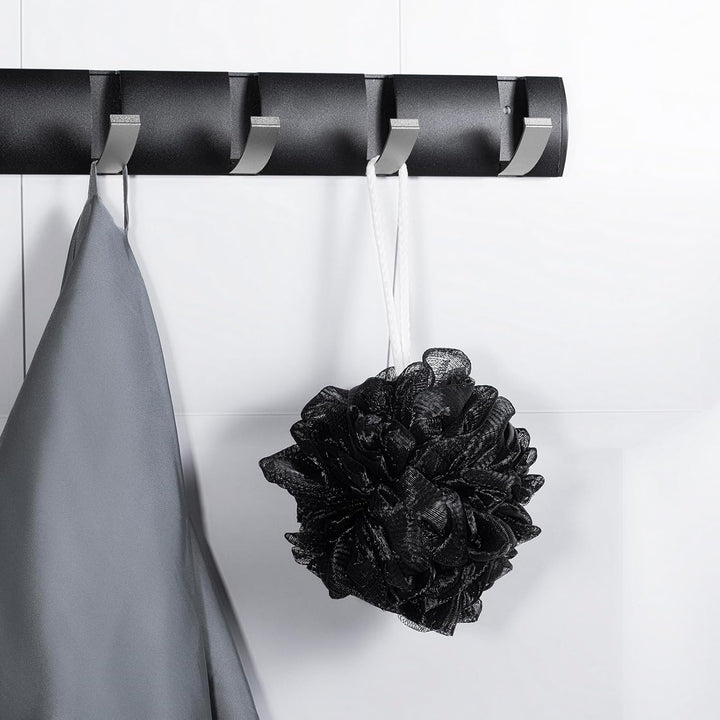 Loofah Sponge Xxl-100G 4 Pack, Bath Sponge Soft Mesh Shower Puff Loofah for Men, Exfoliating Body Scrubber for Women, Shower Accessories (Black)